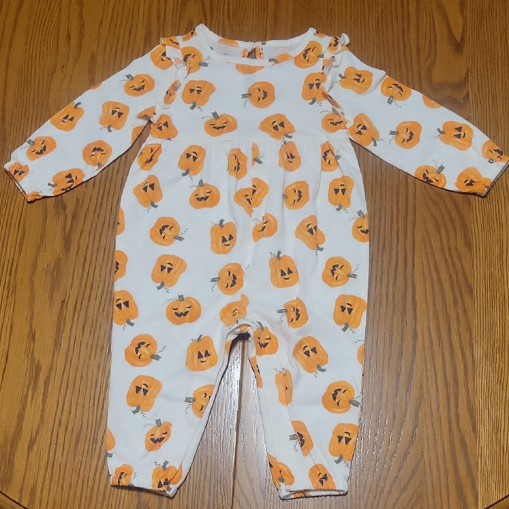 Adorable Pumpkin Print Baby Footie 6-12months Old Navy